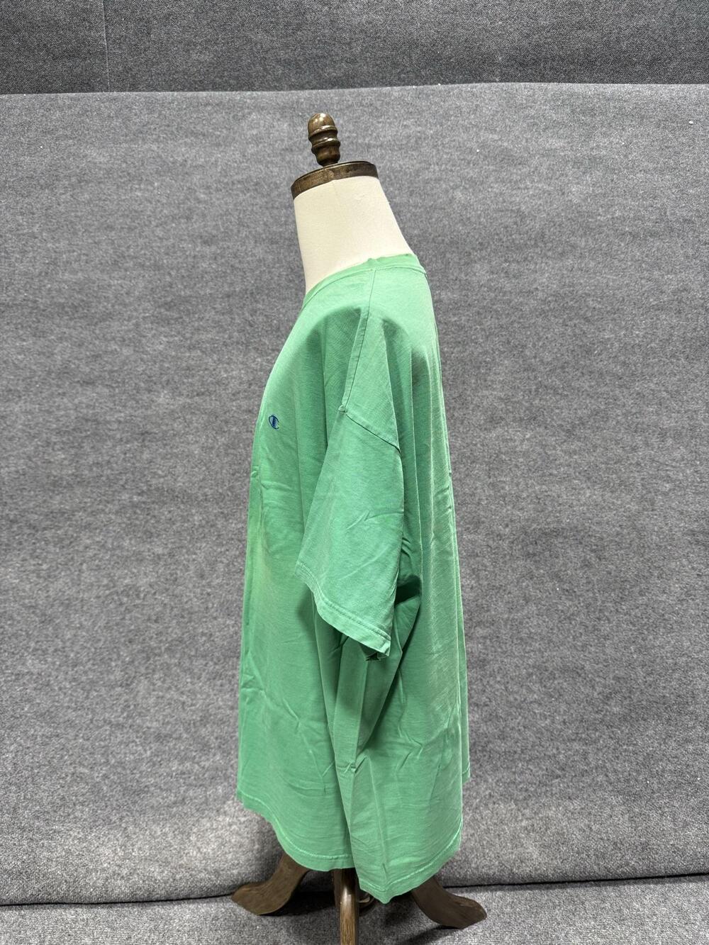 Vintage Champion Shirt Mens 2XL Green Solid Crewneck T-Shirt Tee USA Made Top - Picture 2 of 10